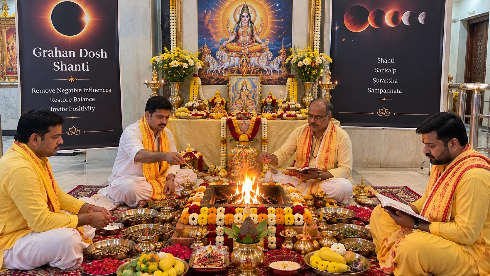 Grahan Dosh Shanti — prayers to Surya, Chandra and Rahu-Ketu